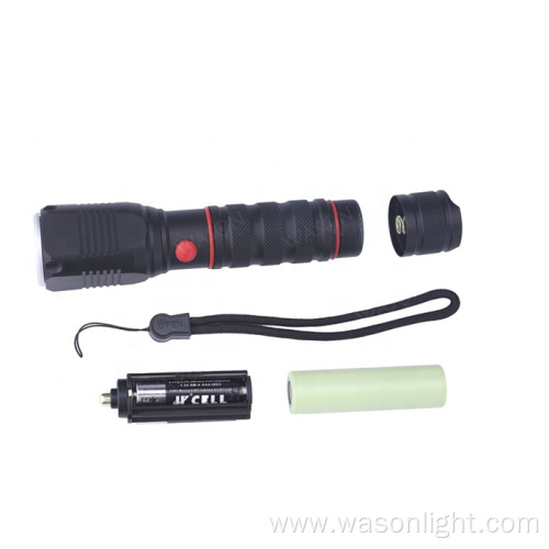 New square shape dimmable waterproof rechargeable 18650 flashlight outdoor portable bright zoom led torch flashlight